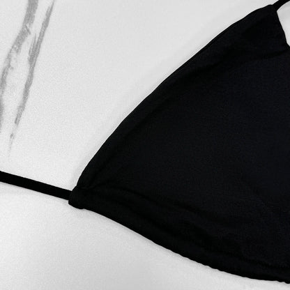 Biquíni de Amarração Ajustável Sem Costas - Elegância Minimalista para o Verão