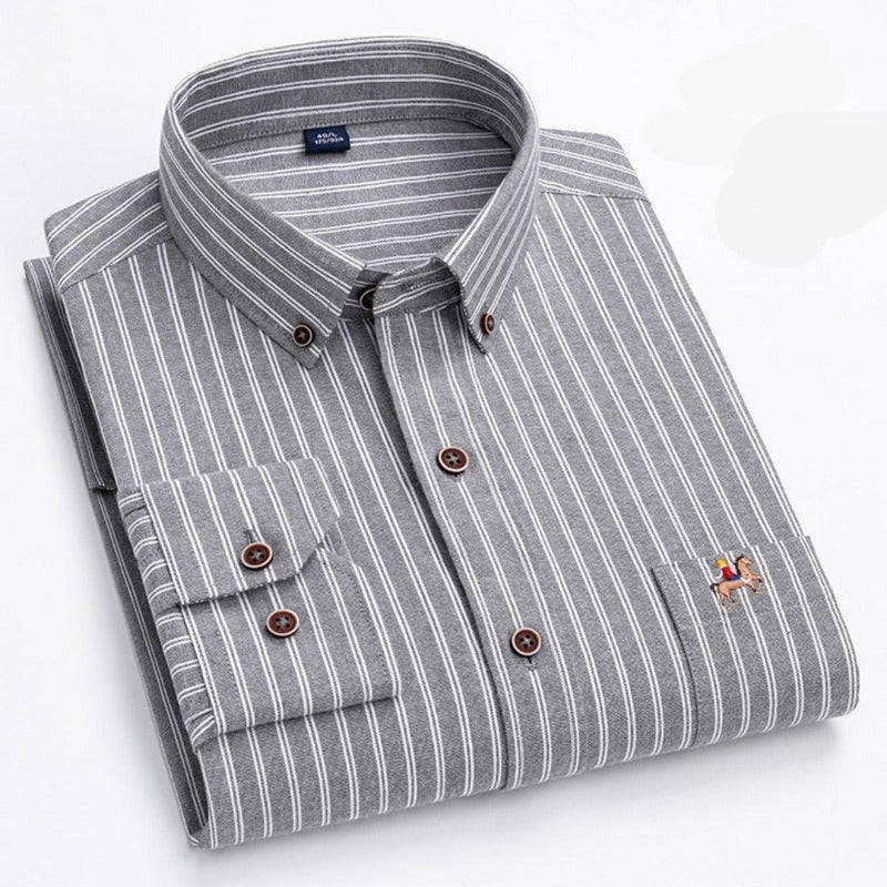 Camisas Masculinas Oxford de Algodão