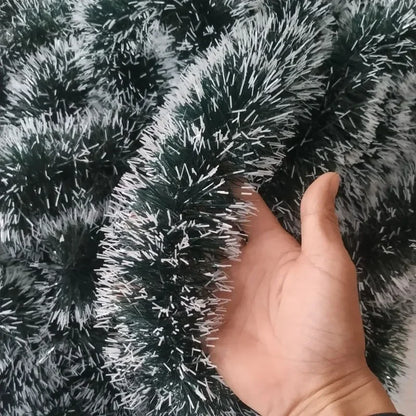 Guirlanda de Fitas Verdes de Natal - Decoração DIY para Árvores e Festas