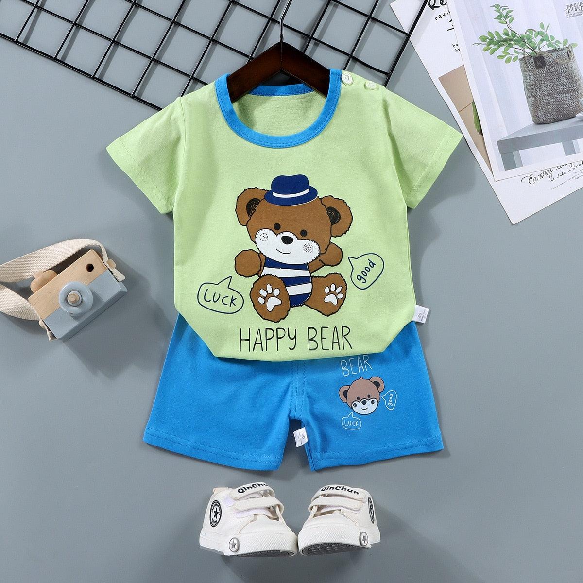 Novo Conjunto de Roupas Infantis Desenho Animado: T-shirt e Calças para Meninos e Meninas - Conforto e Estilo para os Bebês - Loja Universo 4V