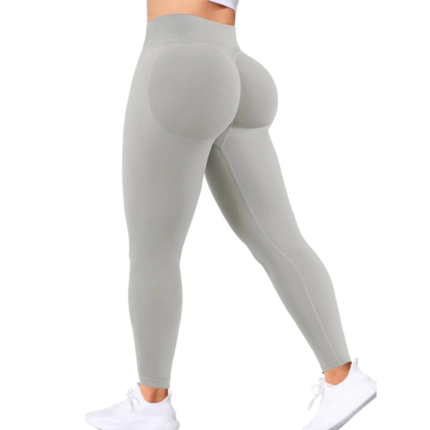 Calça Legging Feminina Seamless para Yoga – Cintura Alta em Três Seções, Modeladora e Levanta Bumbum