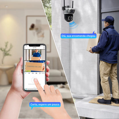Câmera de Segurança Wi-Fi ICSee 4K Ultra HD – Monitoramento Externo à Prova d’Água