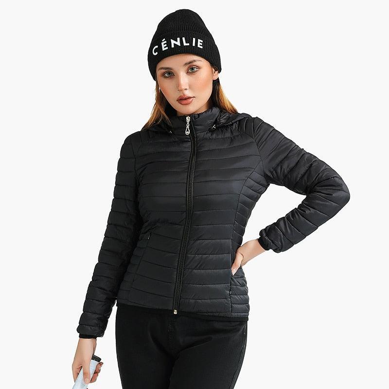 Jaqueta Puffer com Capuz para Mulheres: Conforto e Estilo em um Casaco Acolchoado - Loja Universo 4V