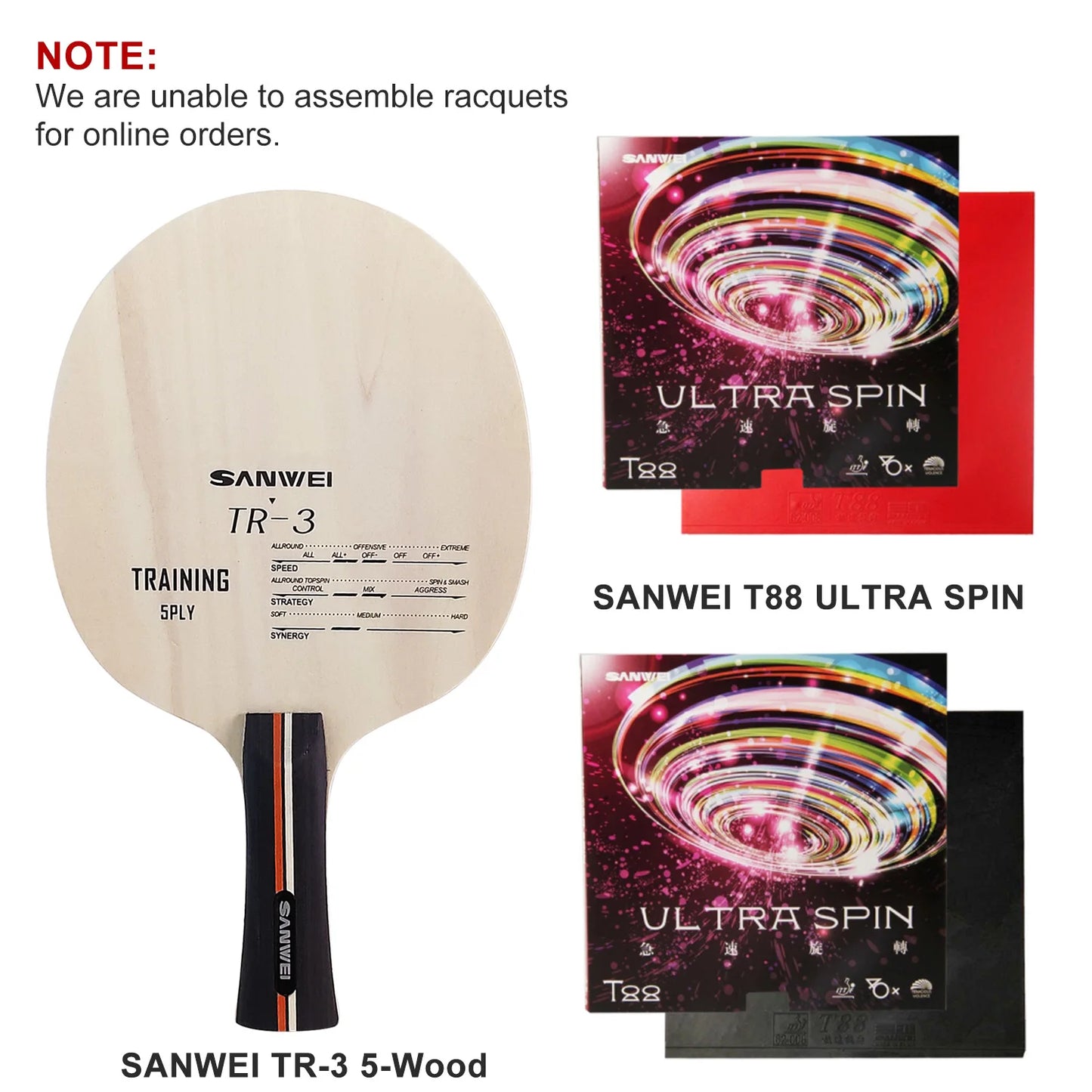 SANWEI TR-3 Lâmina de Tênis de Mesa - Controle e Elasticidade para Jogadores Ofensivos