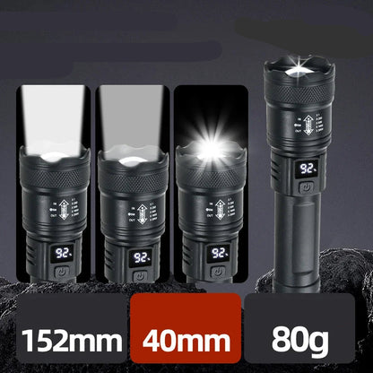 Lanterna Tática LED 2000LM Recarregável com Display