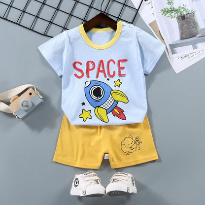 Novo Conjunto de Roupas Infantis Desenho Animado: T-shirt e Calças para Meninos e Meninas - Conforto e Estilo para os Bebês - Loja Universo 4V
