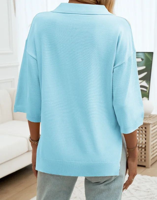 Camisa Polo de Lã Casual