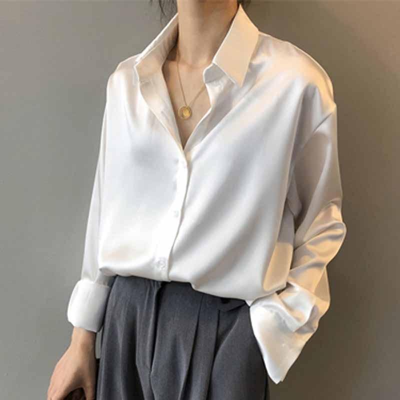 Blusa De Seda Coreana Para Escritório 