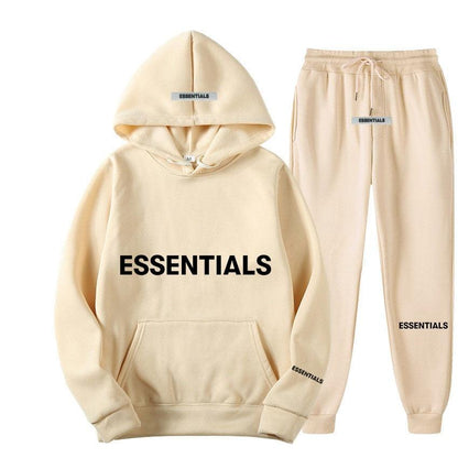 Conjunto de Moletom com Capuz Essentials: Conforto Refletivo em Estilo Unissex - Loja Universo 4V