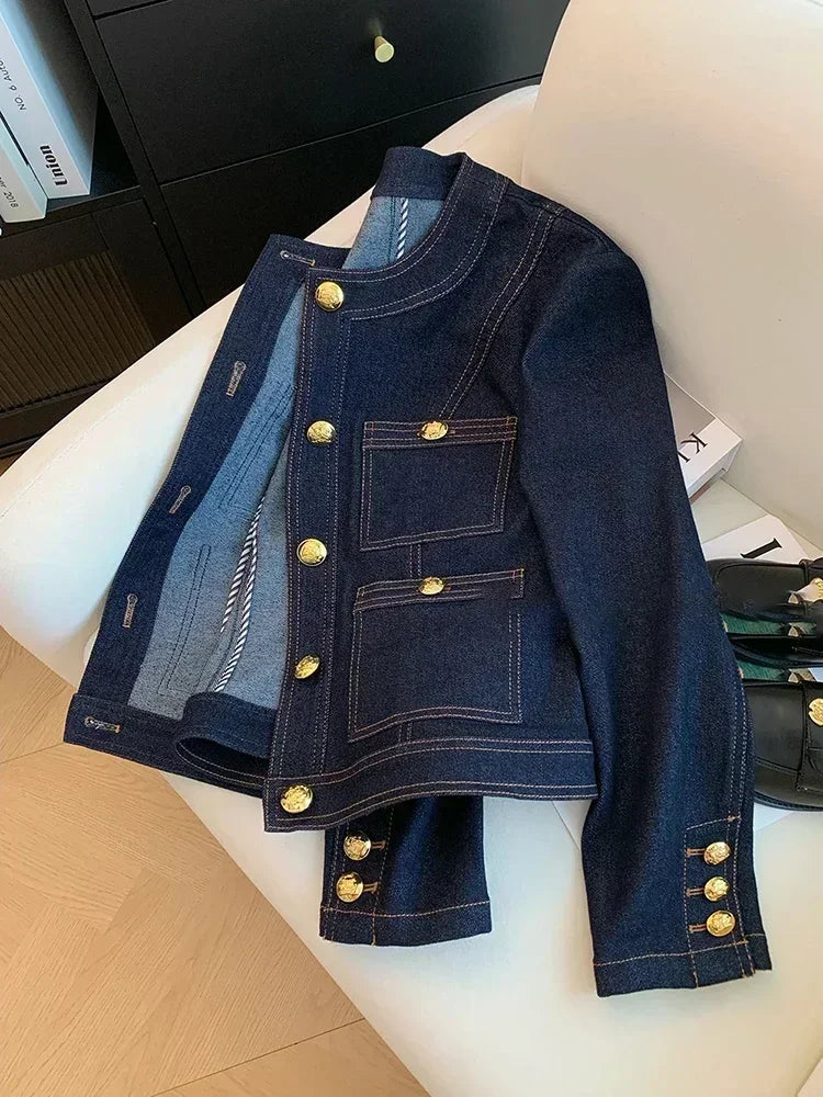 Jaqueta Feminina Jeans – Estilo Clássico com Toque Coreano e Caimento Solto