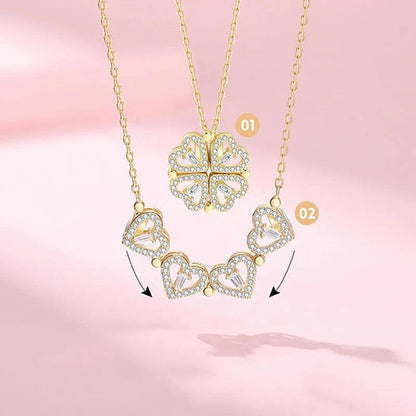 Colar da Sorte - Trevo de 4 Corações: Elegância e Boa Fortuna em um Único Acessório - Loja Universo 4V