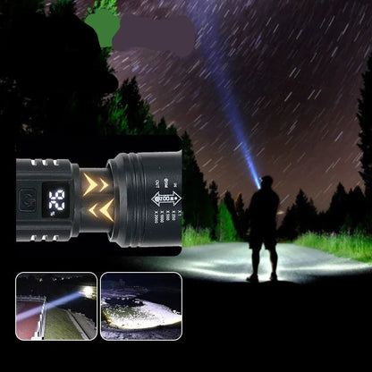 Lanterna Tática LED 2000LM Recarregável com Display