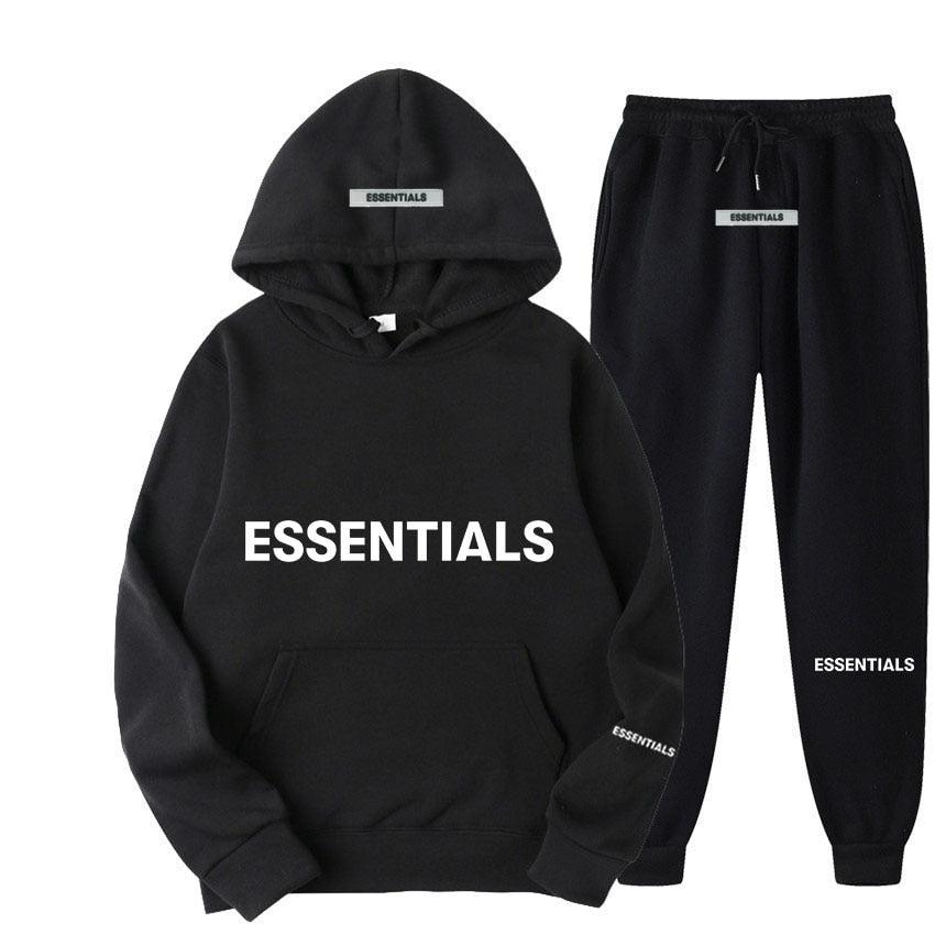 Conjunto de Moletom com Capuz Essentials: Conforto Refletivo em Estilo Unissex - Loja Universo 4V