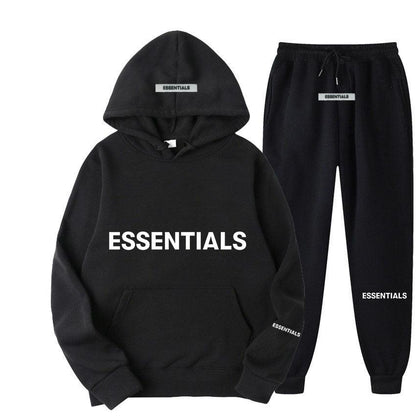 Conjunto de Moletom com Capuz Essentials: Conforto Refletivo em Estilo Unissex - Loja Universo 4V