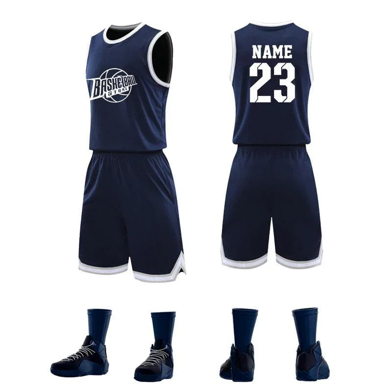 Conjuntos de Camisas de Basquete Masculinas em Poliéster: Estilo e Desempenho para Jovens - Loja Universo 4V