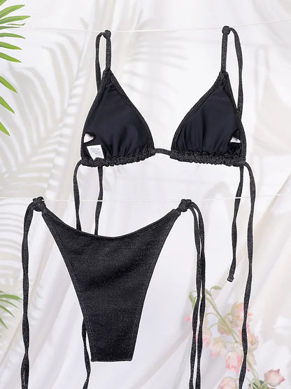 Conjunto de Biquíni Triângulo Miyouj com Bandage - Elegância e Brilho para o Verão