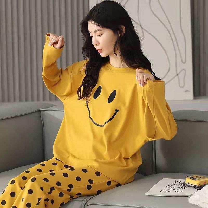 Novo Pijama Feminino de Outono e Inverno: Manga Longa para Conforto e Estilo na Estação Mais Fria - Loja Universo 4V