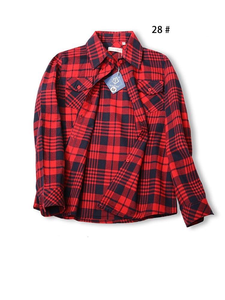 Camisas Femininas Xadrez de Mangas Compridas: Estilo Casual em Alta - Loja Universo 4V