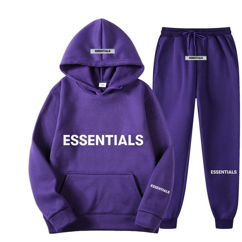 Conjunto de Moletom com Capuz Essentials: Conforto Refletivo em Estilo Unissex