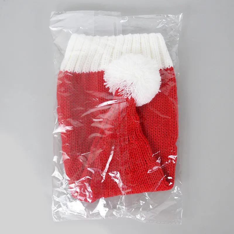 Gorro de Natal de Malha com Pompom: Fofo e Macio para Adultos e Crianças - Loja Universo 4V