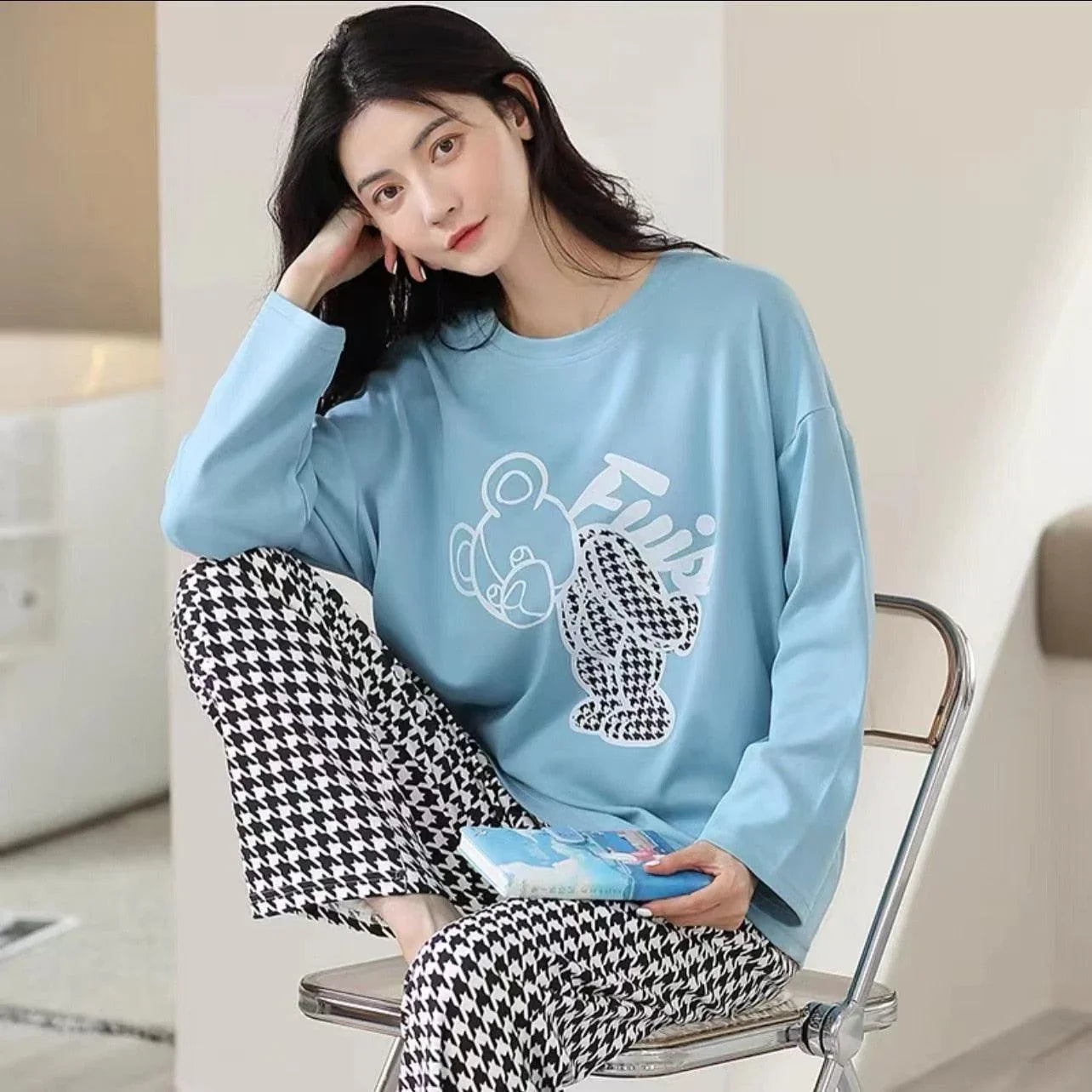Novo Pijama Feminino de Outono e Inverno: Manga Longa para Conforto e Estilo na Estação Mais Fria - Loja Universo 4V