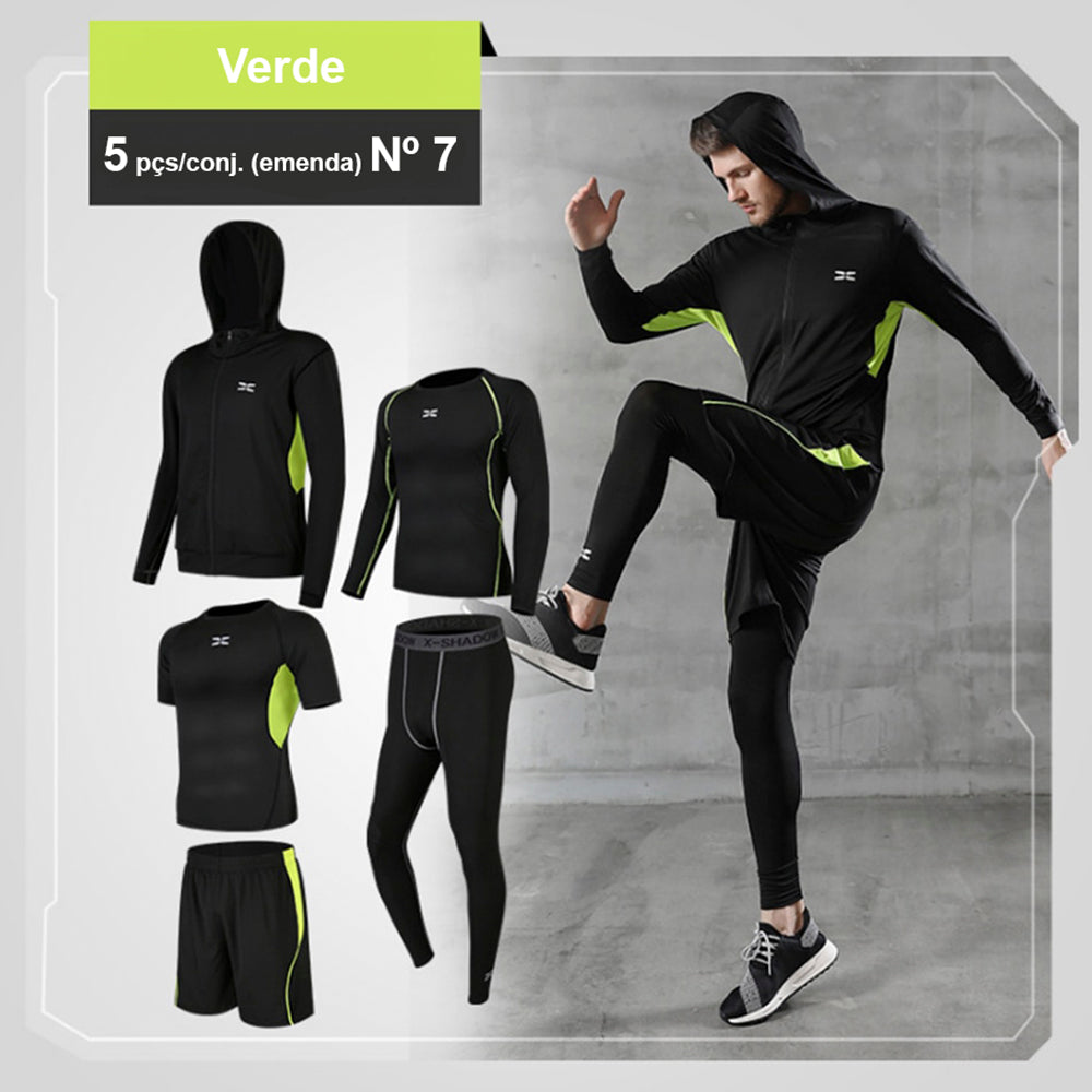 2024 Sports Suit Men's Running Sets Breathable Jogging Basketball Underwear Tights Sportswear Yoga Gym Fitness Tracksuit Clothes - Loja Universo 4V