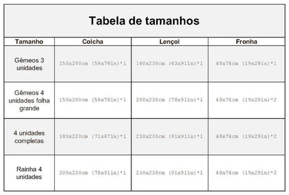 Conjunto de Roupa de Cama Desenho Animado Infantil: Solteiro, Casal e Queen Size - Loja Universo 4V