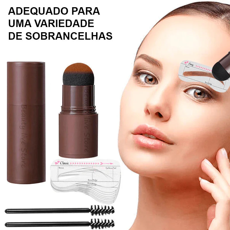 Kit de Modelagem de Sobrancelha com Carimbo à Prova d'Água: Maquiagem 2024 para Sobrancelhas Perfeitas - Loja Universo 4V