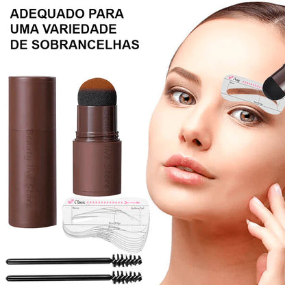 Kit de Modelagem de Sobrancelha com Carimbo à Prova d'Água: Maquiagem 2024 para Sobrancelhas Perfeitas - Loja Universo 4V