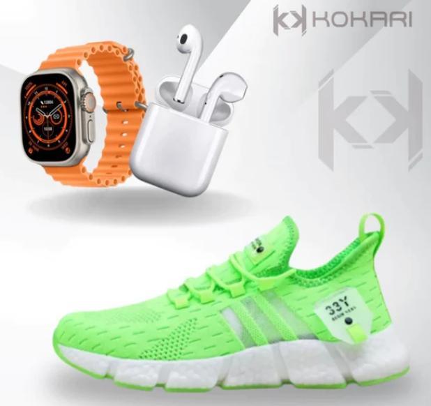 New 11 Kit IWO ULTRA Série 8 + Tênis Tenis Pro + Fone Bluetooth Airdots: Tecnologia e Estilo em um Único Pacote