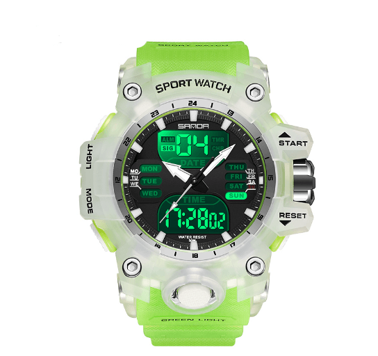 Relógio Esportivo Sanda: Resistente e Funcional, Design Moderno, Ideal para Atividades ao Ar Livre e Treinos, Cronômetro e Alarme Integrados - Loja Universo 4V