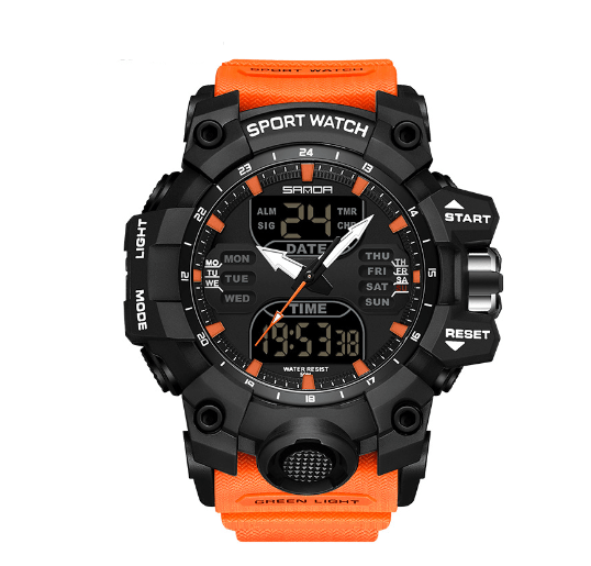 Relógio Esportivo Sanda: Resistente e Funcional, Design Moderno, Ideal para Atividades ao Ar Livre e Treinos, Cronômetro e Alarme Integrados - Loja Universo 4V