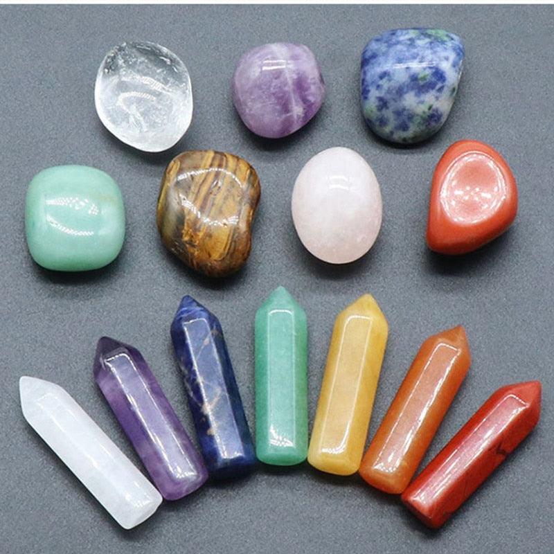 Kit de Pedras Energéticas dos 7 Chakras: Equilíbrio e Harmonia em um Conjunto - Loja Universo 4V