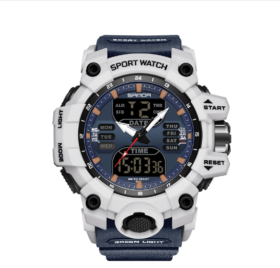 Relógio Esportivo Sanda: Resistente e Funcional, Design Moderno, Ideal para Atividades ao Ar Livre e Treinos, Cronômetro e Alarme Integrados - Loja Universo 4V
