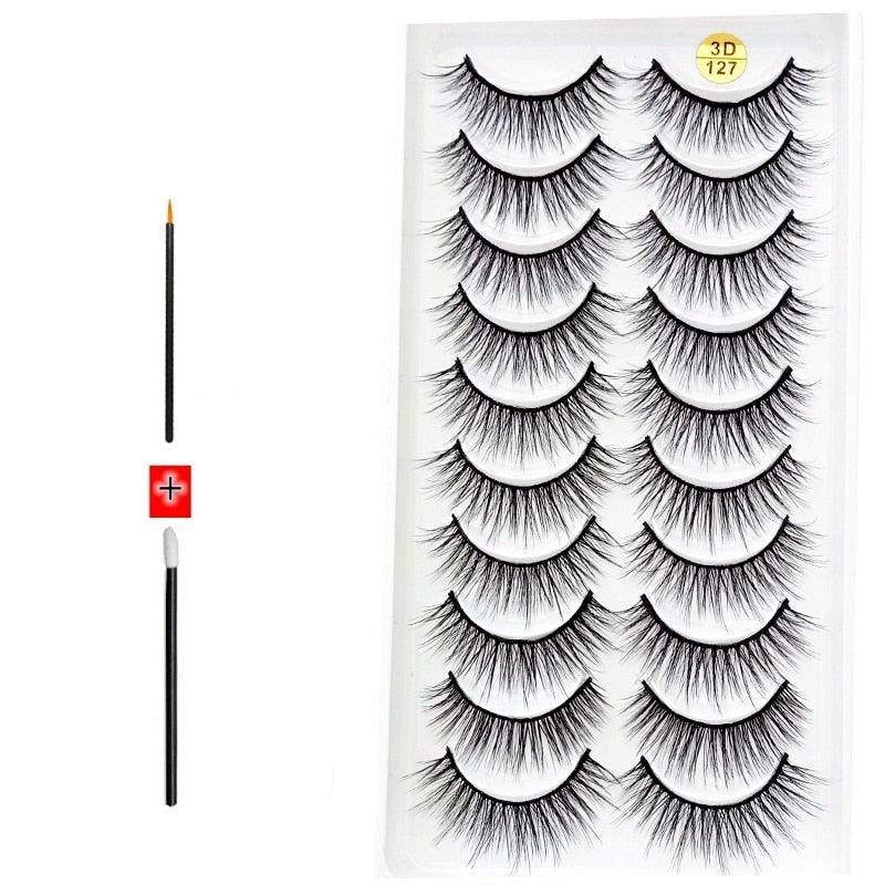Novo Kit com 10 Pares de Cílios Longos: Realce Seu Olhar com Volume e Elegância - Loja Universo 4V