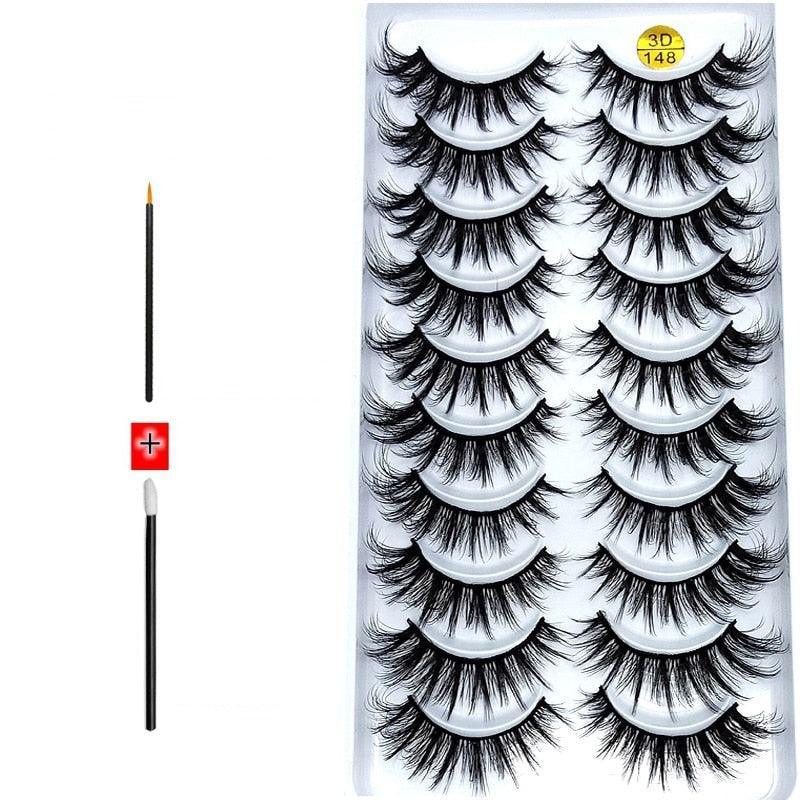 Novo Kit com 10 Pares de Cílios Longos: Realce Seu Olhar com Volume e Elegância - Loja Universo 4V