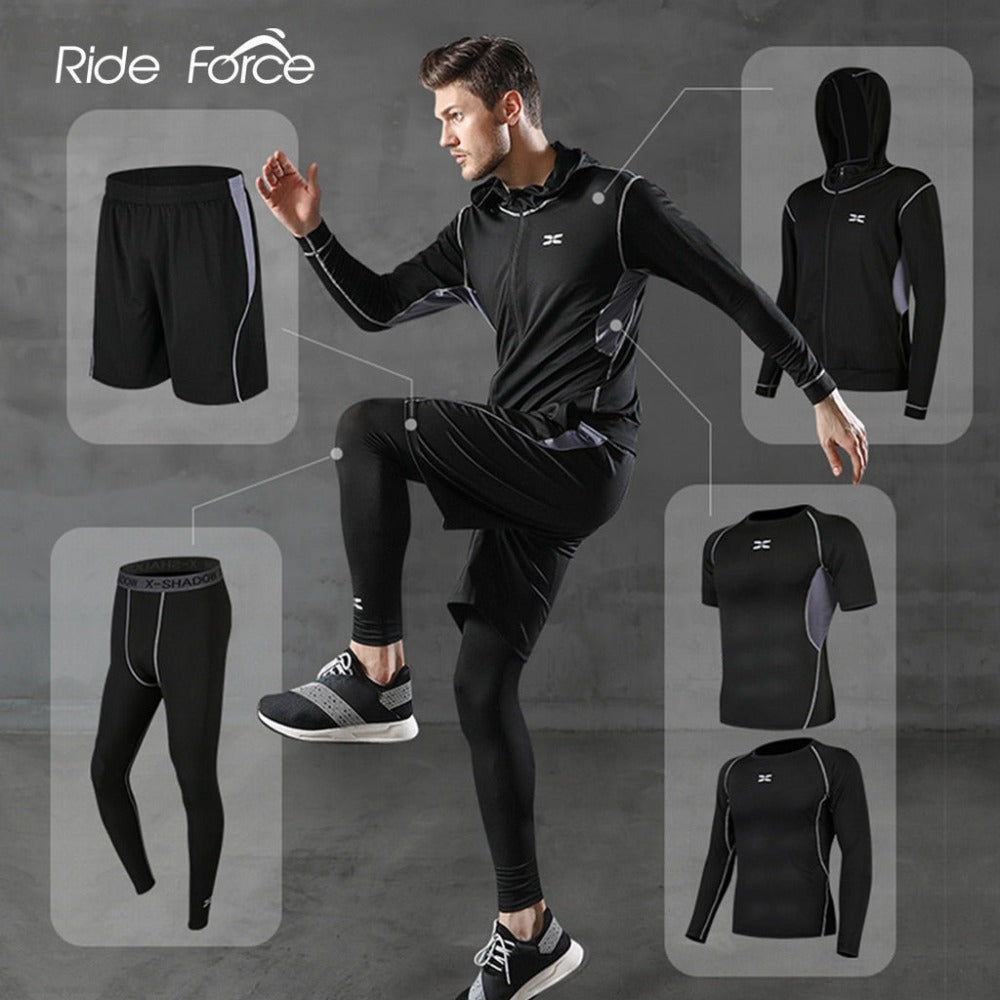 2024 Sports Suit Men's Running Sets Breathable Jogging Basketball Underwear Tights Sportswear Yoga Gym Fitness Tracksuit Clothes - Loja Universo 4V