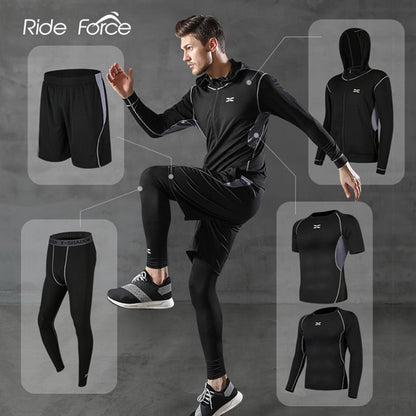 2024 Sports Suit Men's Running Sets Breathable Jogging Basketball Underwear Tights Sportswear Yoga Gym Fitness Tracksuit Clothes - Loja Universo 4V