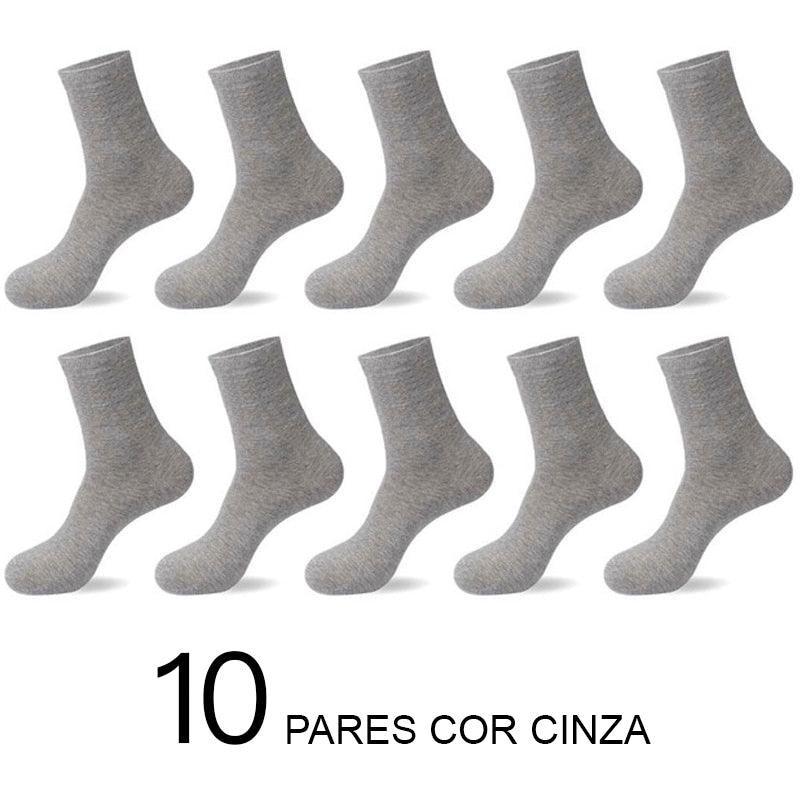 Meias de Algodão Masculinas: Novos Estilos em Pacote com 10 Pares - Loja Universo 4V