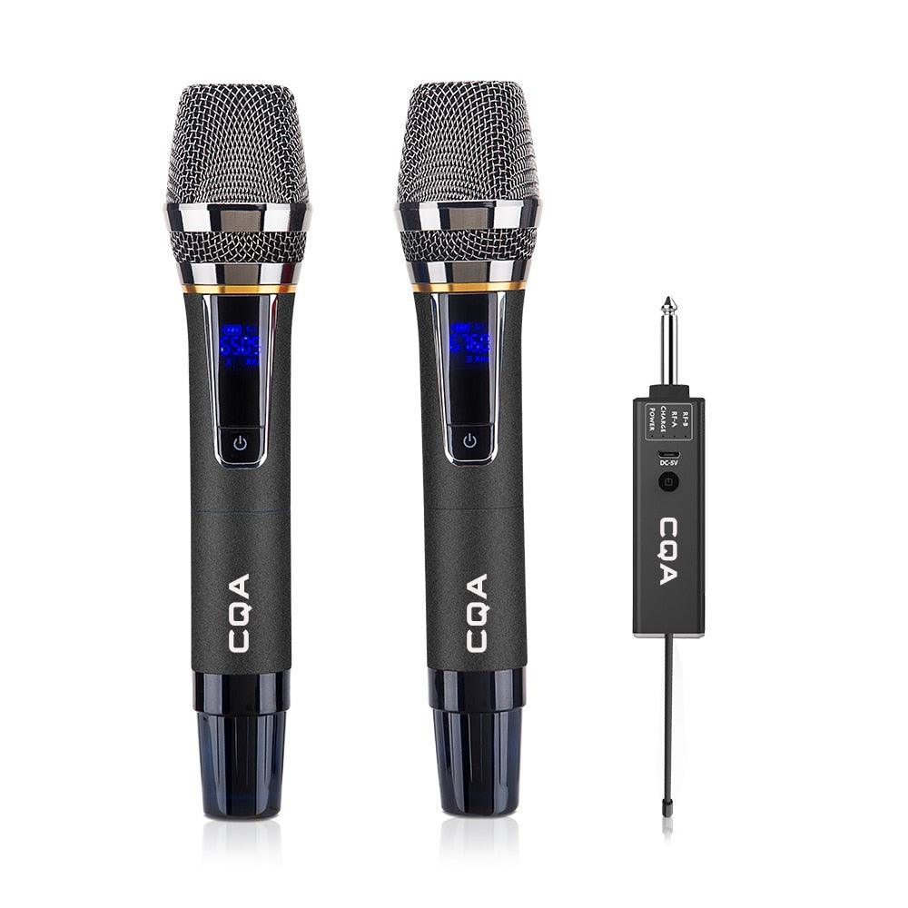 Microfone sem Fio Profissional de 2 Canais UHF: Liberdade de Movimento para Festas e Karaokê - Loja Universo 4V