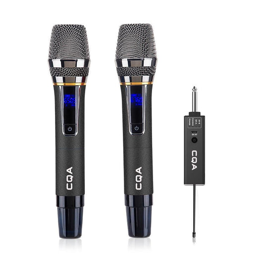 Microfone sem Fio Profissional de 2 Canais UHF: Liberdade de Movimento para Festas e Karaokê - Loja Universo 4V