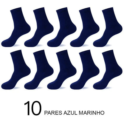 Meias de Algodão Masculinas: Novos Estilos em Pacote com 10 Pares - Loja Universo 4V