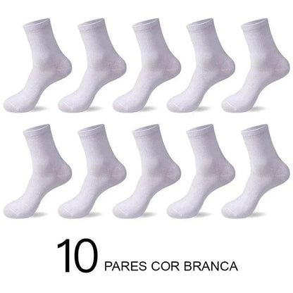 Meias de Algodão Masculinas: Novos Estilos em Pacote com 10 Pares - Loja Universo 4V