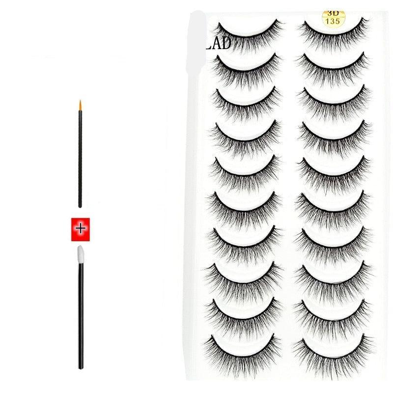 Novo Kit com 10 Pares de Cílios Longos: Realce Seu Olhar com Volume e Elegância - Loja Universo 4V