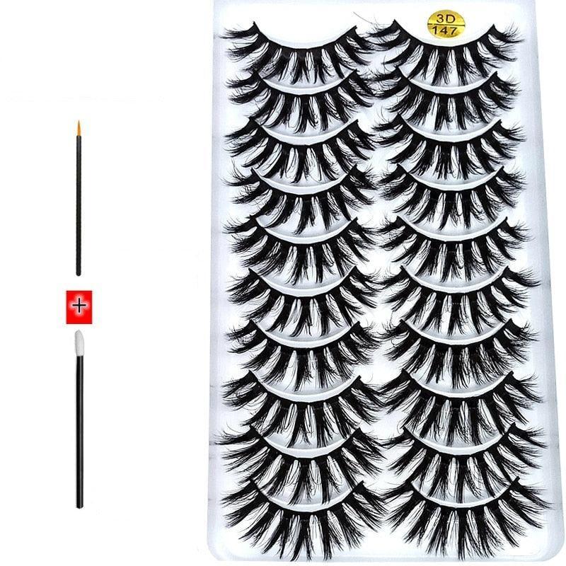 Novo Kit com 10 Pares de Cílios Longos: Realce Seu Olhar com Volume e Elegância - Loja Universo 4V