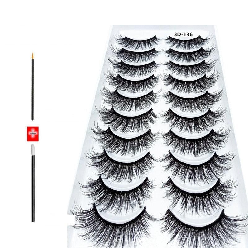 Novo Kit com 10 Pares de Cílios Longos: Realce Seu Olhar com Volume e Elegância - Loja Universo 4V