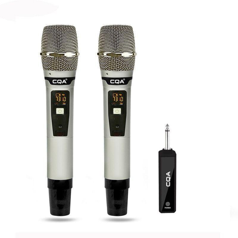 Microfone sem Fio Profissional de 2 Canais UHF: Liberdade de Movimento para Festas e Karaokê - Loja Universo 4V