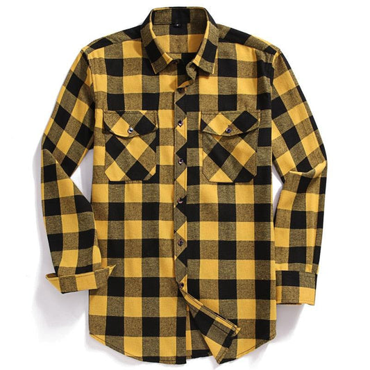 Camisa Masculina Casual de Flanela Xadrez: Estilo e Conforto com Toque Moderno - Loja Universo 4V