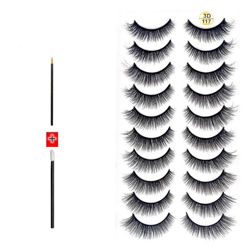 Novo Kit com 10 Pares de Cílios Longos: Realce Seu Olhar com Volume e Elegância - Loja Universo 4V