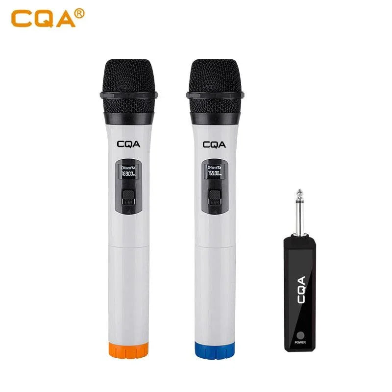 Microfone sem Fio Profissional de 2 Canais UHF: Liberdade de Movimento para Festas e Karaokê - Loja Universo 4V